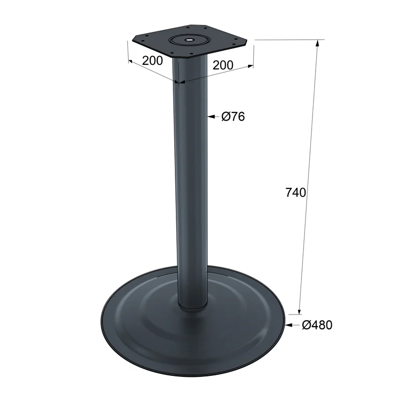 ΠΟΔΙ ΜΟΝΟ Φ.48 cm / Υ.74 cm / ΜΑΥΡΟ 